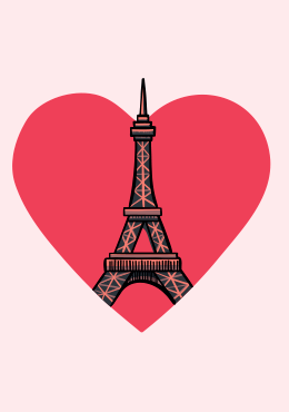 Открытка Love Paris